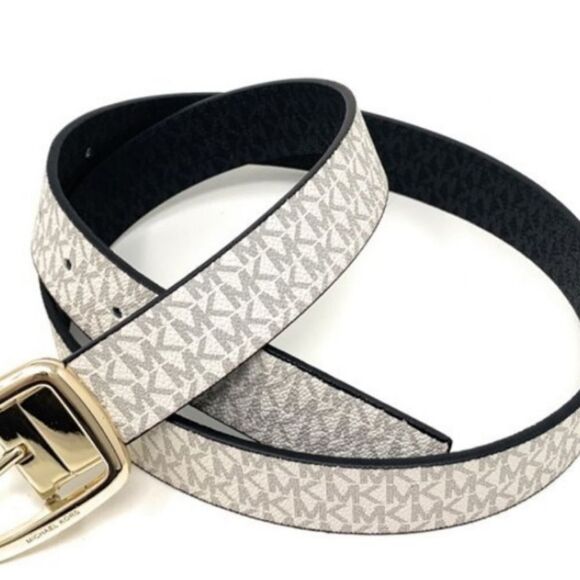 Michael Kors Twist Reversible Ligo Belt- White/Black‎ main image 5